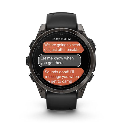 Relógio Garmin Fênix ® 8 Safira Titânio Cinza Carbono e Preto