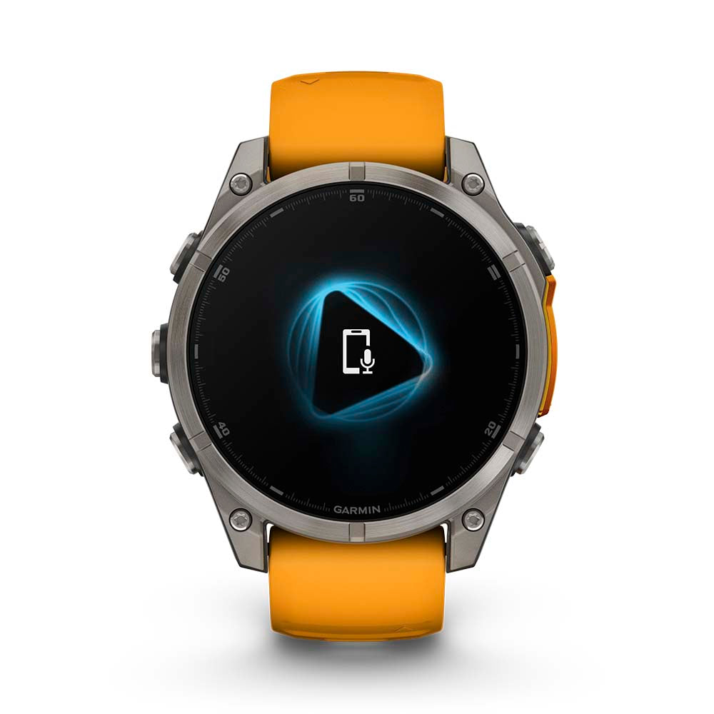 Relógio Garmin Fênix ® 8 Safira Titânio Laranja e Grafite