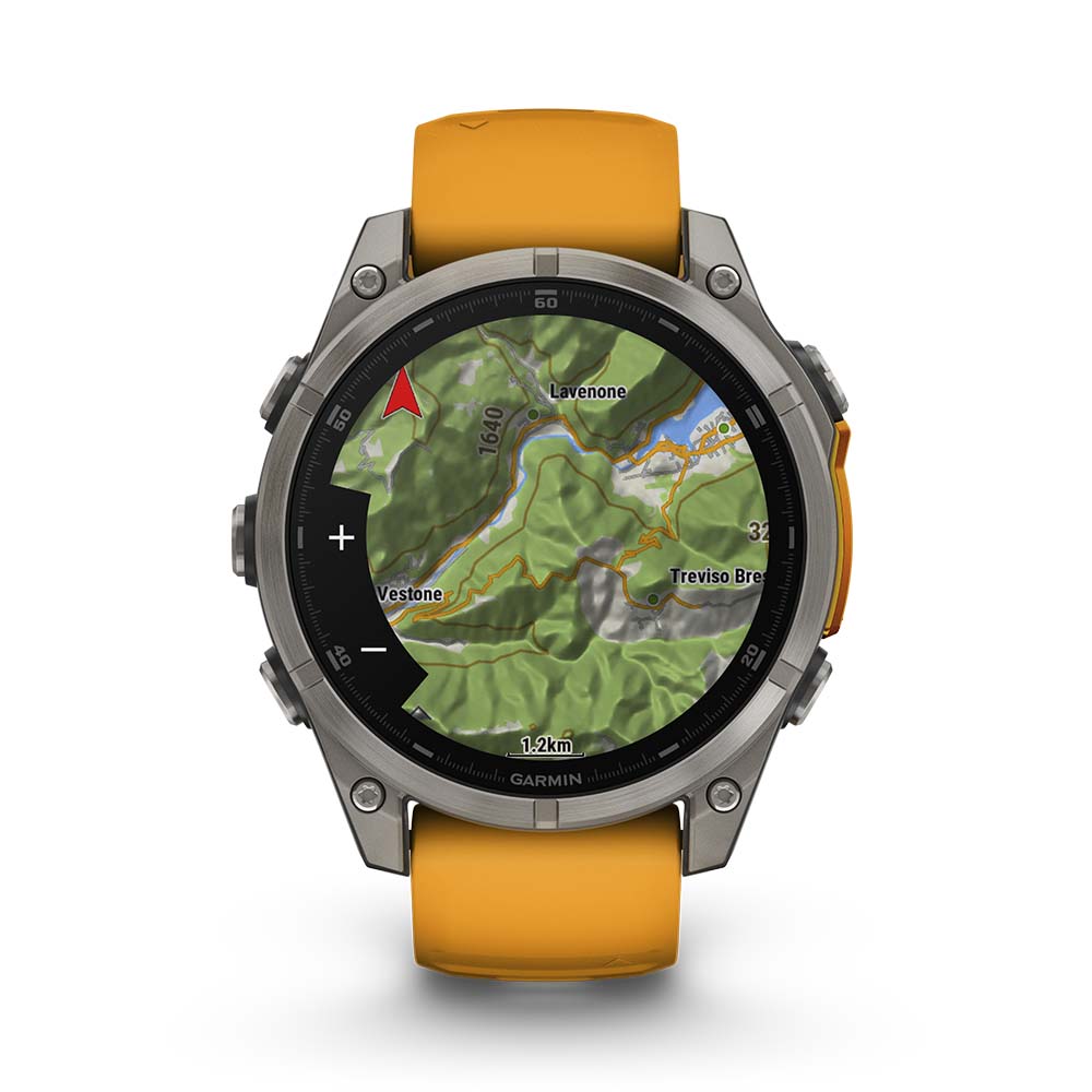 Relógio Garmin Fênix ® 8 Safira Titânio Laranja e Grafite