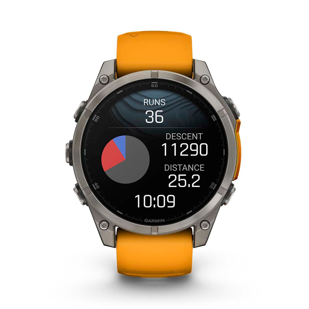 Relógio Garmin Fênix ® 8 Safira Titânio Laranja e Grafite