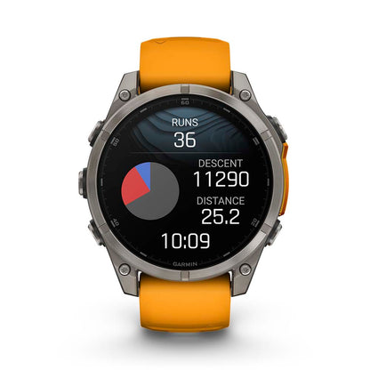Relógio Garmin Fênix ® 8 Safira Titânio Laranja e Grafite