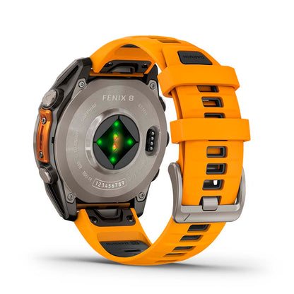 Relógio Garmin Fênix ® 8 Safira Titânio Laranja e Grafite