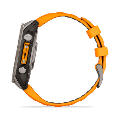 Relógio Garmin Fênix ® 8 Safira Titânio Laranja e Grafite