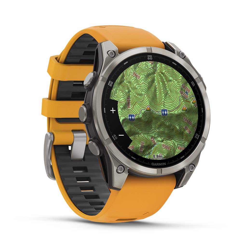 Relógio Garmin Fênix ® 8 Safira Titânio Laranja e Grafite