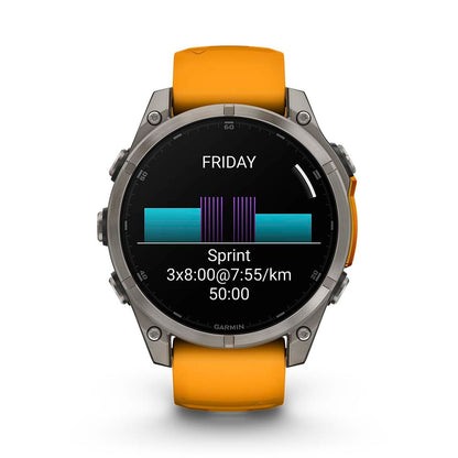 Relógio Garmin Fênix ® 8 Safira Titânio Laranja e Grafite