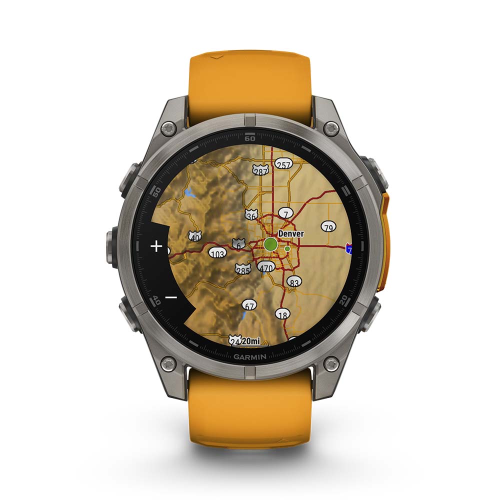 Relógio Garmin Fênix ® 8 Safira Titânio Laranja e Grafite