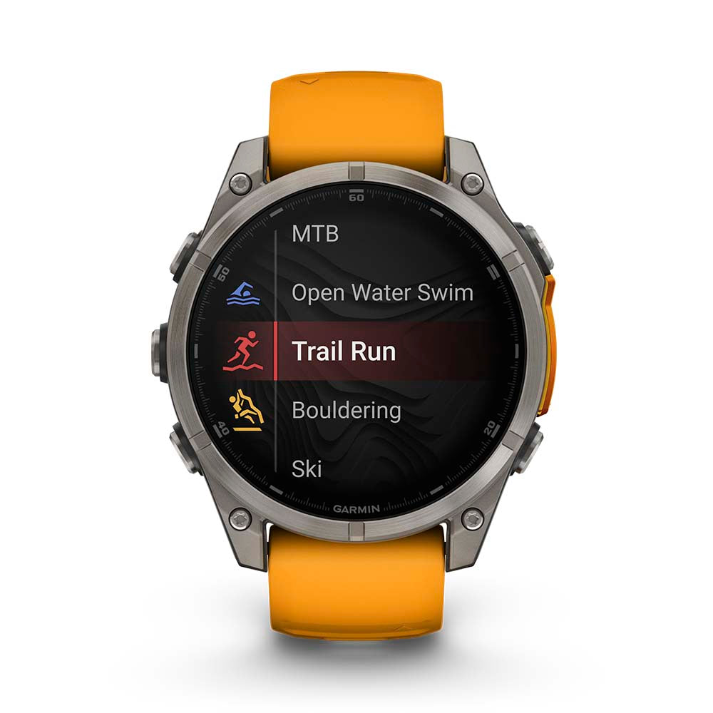 Relógio Garmin Fênix ® 8 Safira Titânio Laranja e Grafite