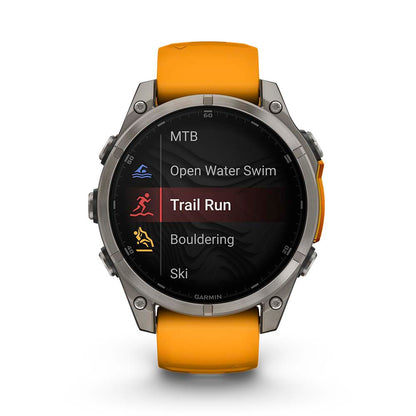 Relógio Garmin Fênix ® 8 Safira Titânio Laranja e Grafite