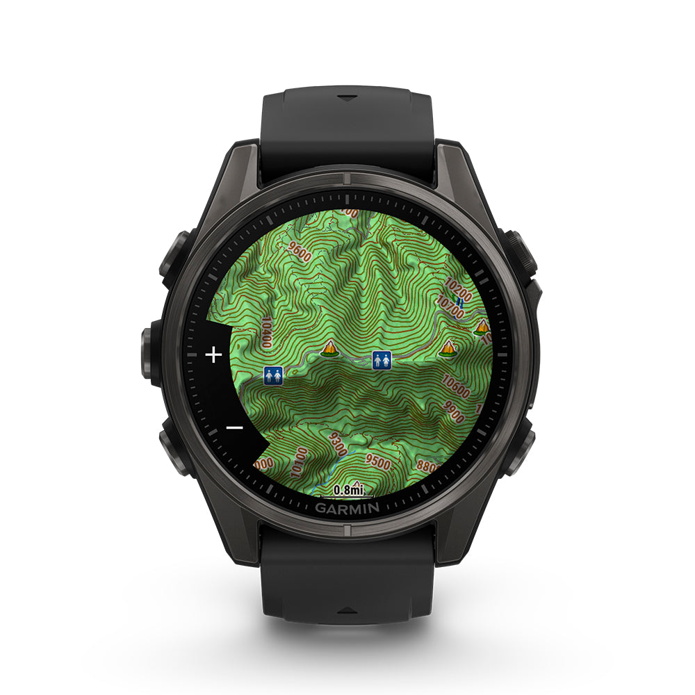 Relógio Garmin Fênix ® 8S Safira Titânio Cinza Carbono e Preto