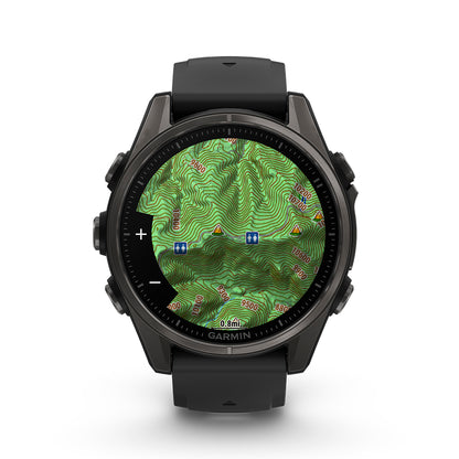 Relógio Garmin Fênix ® 8S Safira Titânio Cinza Carbono e Preto