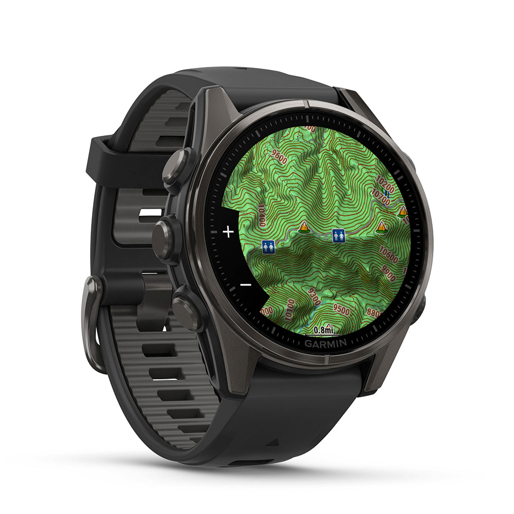 Relógio Garmin Fênix ® 8S Safira Titânio Cinza Carbono e Preto
