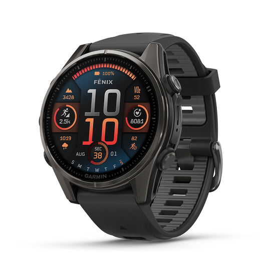 Relógio Garmin Fênix ® 8S Safira Titânio Cinza Carbono e Preto