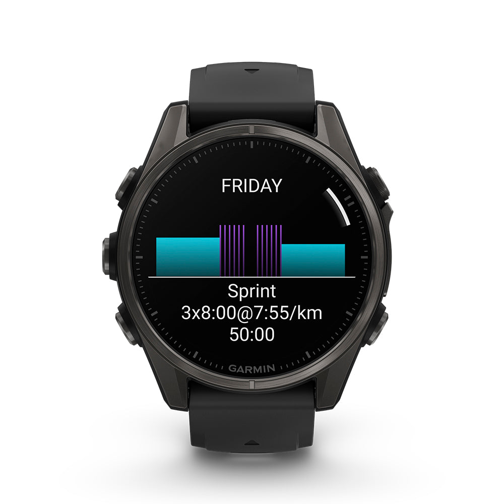 Relógio Garmin Fênix ® 8S Safira Titânio Cinza Carbono e Preto