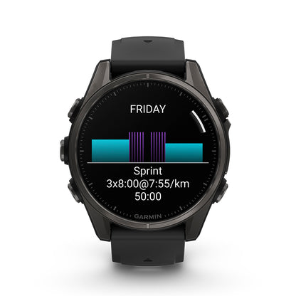 Relógio Garmin Fênix ® 8S Safira Titânio Cinza Carbono e Preto