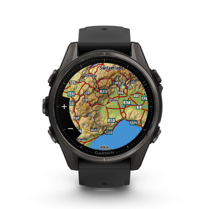 Relógio Garmin Fênix ® 8S Safira Titânio Cinza Carbono e Preto
