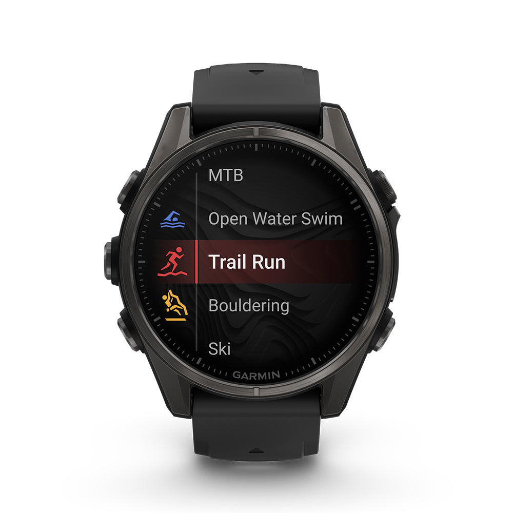 Relógio Garmin Fênix ® 8S Safira Titânio Cinza Carbono e Preto