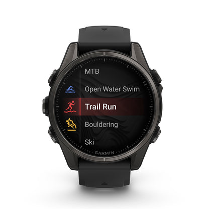 Relógio Garmin Fênix ® 8S Safira Titânio Cinza Carbono e Preto