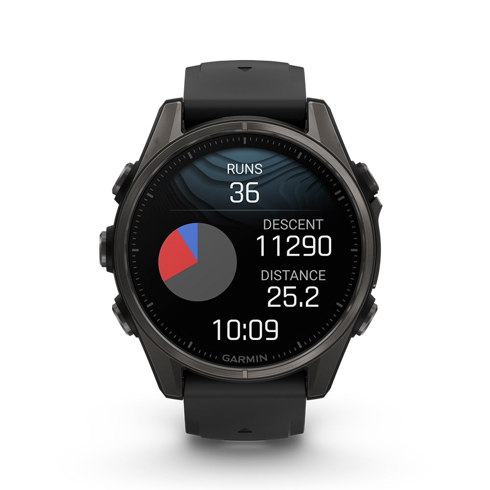 Relógio Garmin Fênix ® 8S Safira Titânio Cinza Carbono e Preto