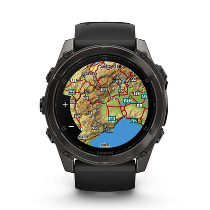 Relógio Garmin Fênix ® 8X Safira Cinza Carbono e Preto