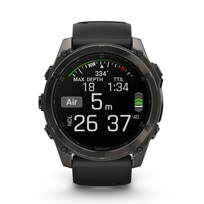 Relógio Garmin Fênix ® 8X Safira Cinza Carbono e Preto