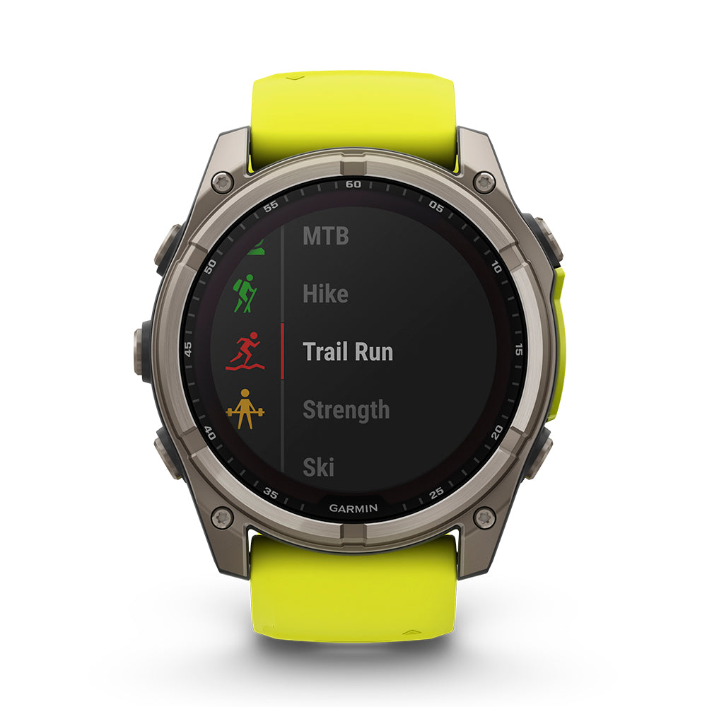 Relógio Garmin Fênix ® 8X Safira Solar Titânio e Amarelo