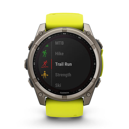 Relógio Garmin Fênix ® 8X Safira Solar Titânio e Amarelo