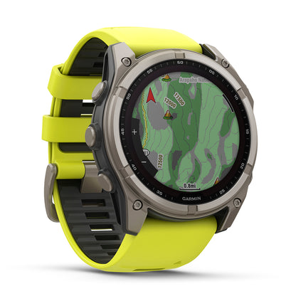 Relógio Garmin Fênix ® 8X Safira Solar Titânio e Amarelo