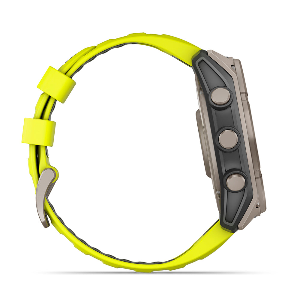 Relógio Garmin Fênix ® 8X Safira Solar Titânio e Amarelo