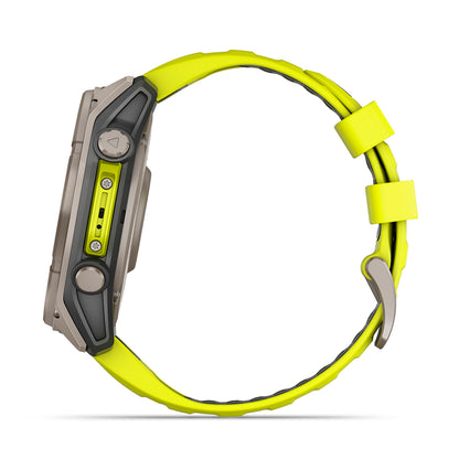 Relógio Garmin Fênix ® 8X Safira Solar Titânio e Amarelo