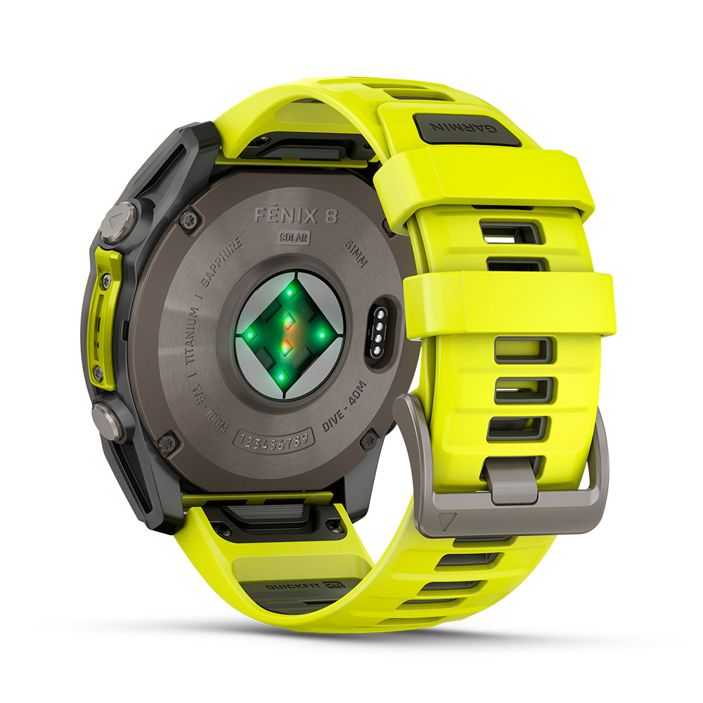 Relógio Garmin Fênix ® 8X Safira Solar Titânio e Amarelo