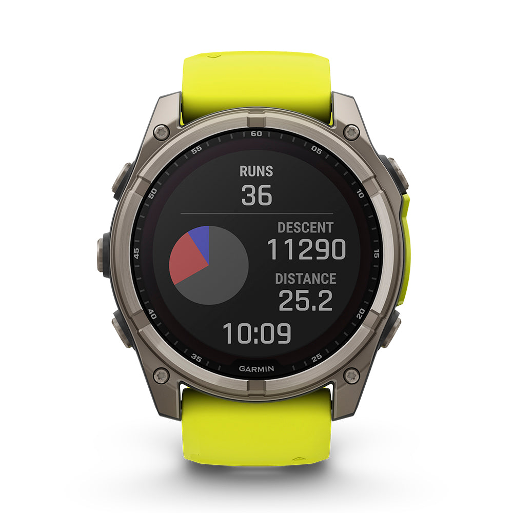 Relógio Garmin Fênix ® 8X Safira Solar Titânio e Amarelo
