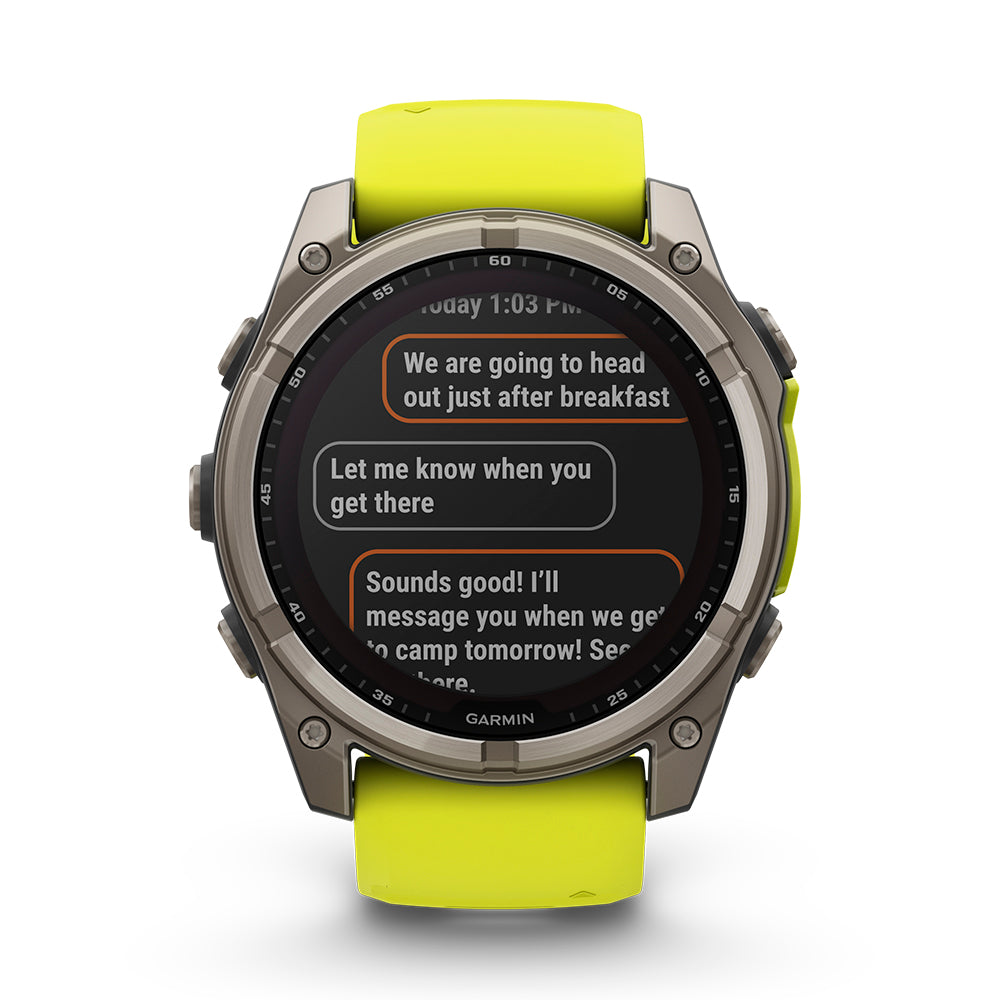 Relógio Garmin Fênix ® 8X Safira Solar Titânio e Amarelo