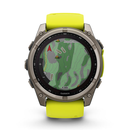 Relógio Garmin Fênix ® 8X Safira Solar Titânio e Amarelo