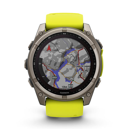 Relógio Garmin Fênix ® 8X Safira Solar Titânio e Amarelo