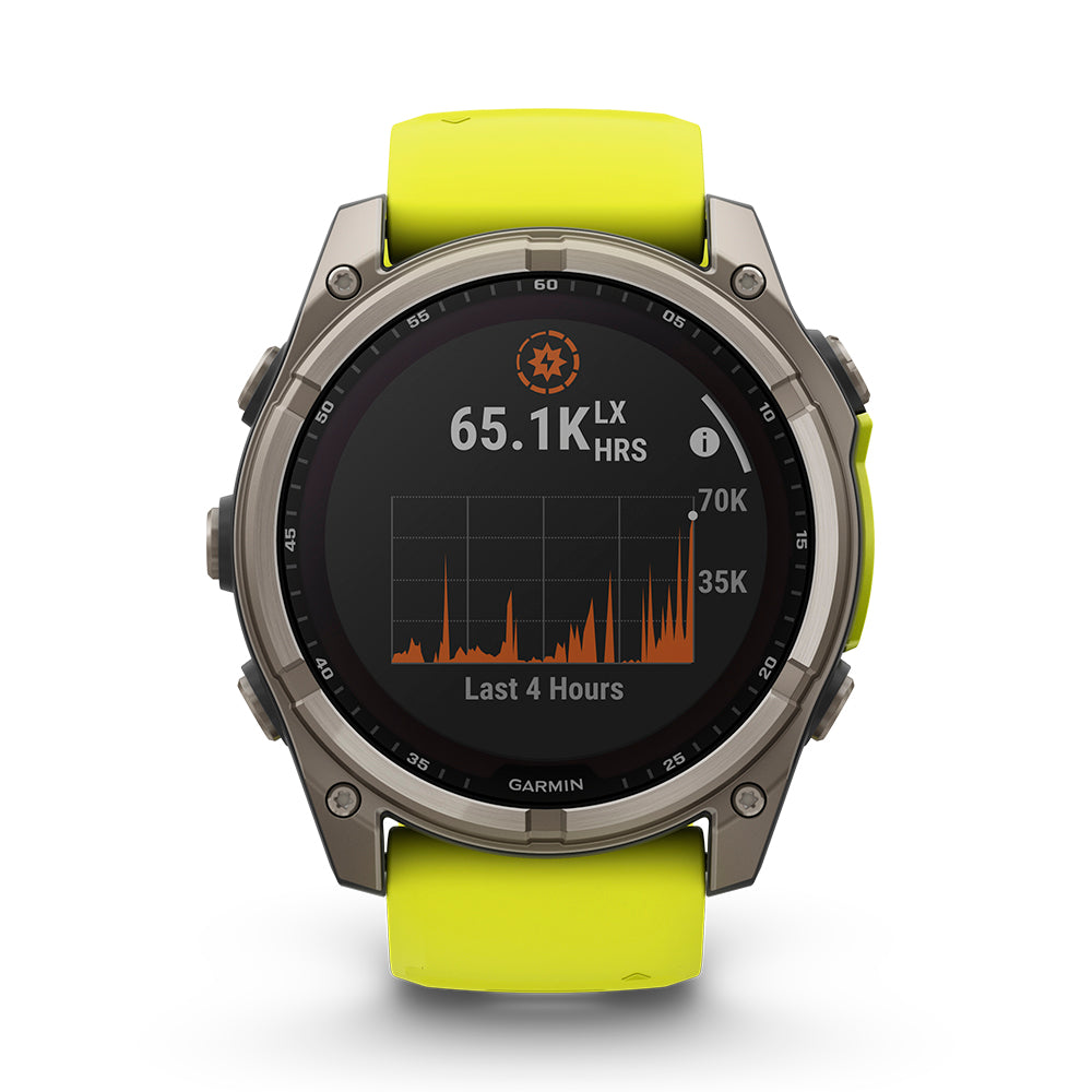 Relógio Garmin Fênix ® 8X Safira Solar Titânio e Amarelo