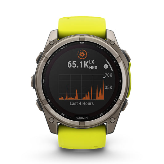 Relógio Garmin Fênix ® 8X Safira Solar Titânio e Amarelo