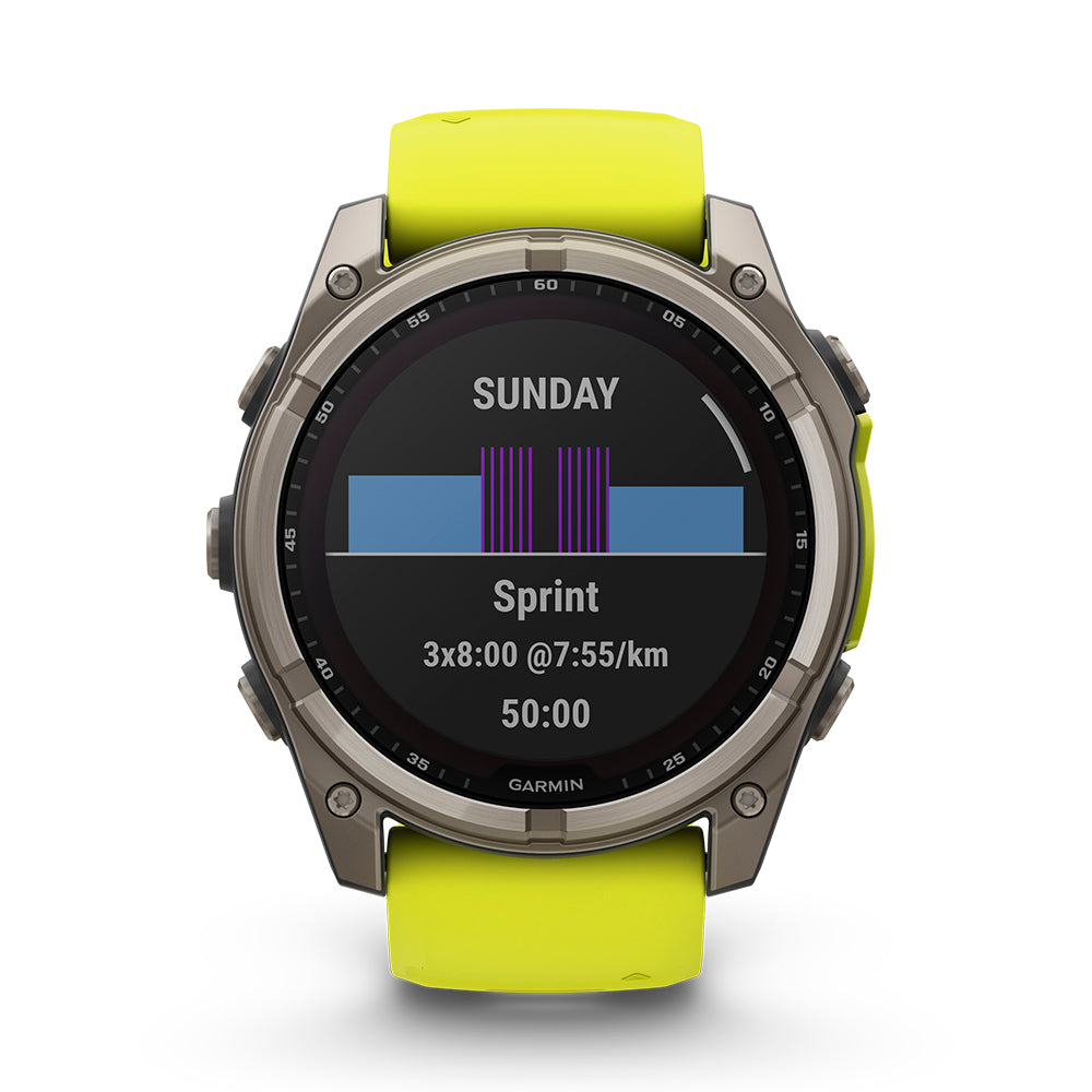 Relógio Garmin Fênix ® 8X Safira Solar Titânio e Amarelo
