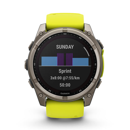 Relógio Garmin Fênix ® 8X Safira Solar Titânio e Amarelo