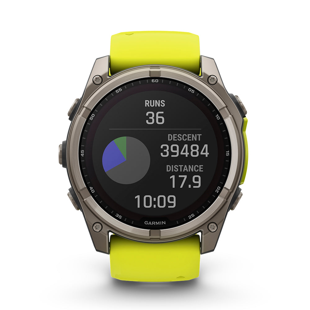 Relógio Garmin Fênix ® 8X Safira Solar Titânio e Amarelo
