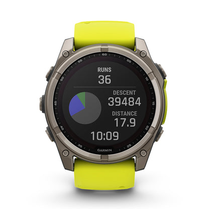 Relógio Garmin Fênix ® 8X Safira Solar Titânio e Amarelo