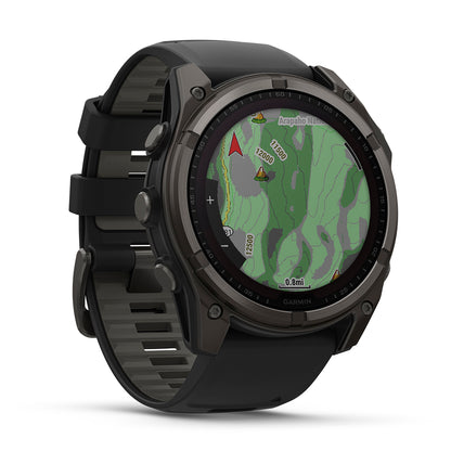 Relógio Garmin Fênix ® 8X Safira Solar Titânio Cinza Carbono e Preto