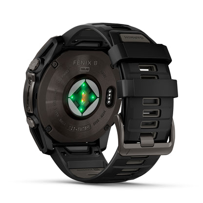 Relógio Garmin Fênix ® 8X Safira Solar Titânio Cinza Carbono e Preto