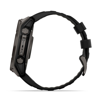 Relógio Garmin Fênix ® 8X Safira Solar Titânio Cinza Carbono e Preto