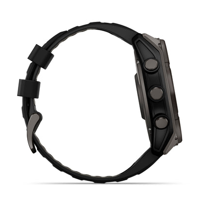 Relógio Garmin Fênix ® 8X Safira Solar Titânio Cinza Carbono e Preto