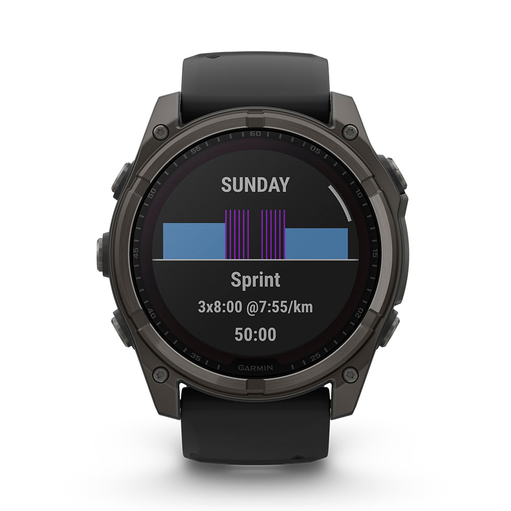 Relógio Garmin Fênix ® 8X Safira Solar Titânio Cinza Carbono e Preto