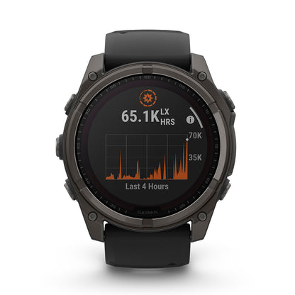 Relógio Garmin Fênix ® 8X Safira Solar Titânio Cinza Carbono e Preto