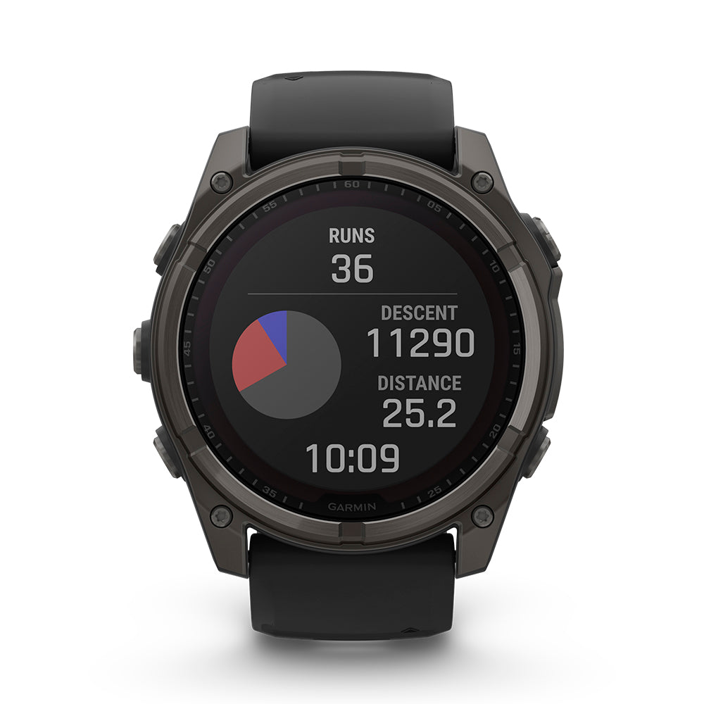 Relógio Garmin Fênix ® 8X Safira Solar Titânio Cinza Carbono e Preto