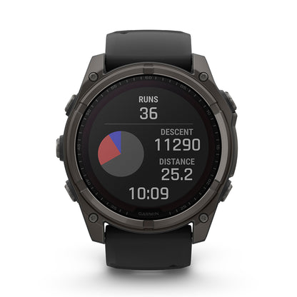 Relógio Garmin Fênix ® 8X Safira Solar Titânio Cinza Carbono e Preto