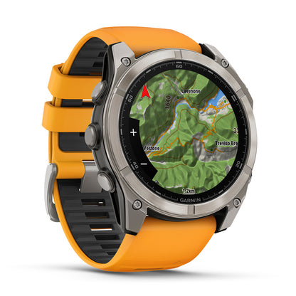 Relógio Garmin Fênix ® 8X Safira Titânio e Laranja