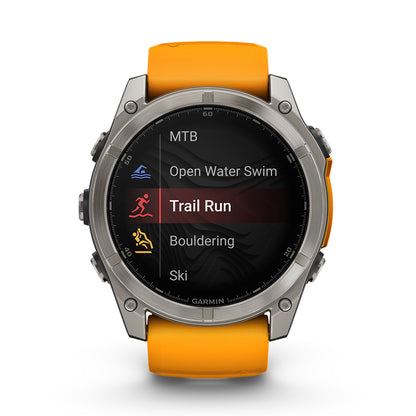 Relógio Garmin Fênix ® 8X Safira Titânio e Laranja